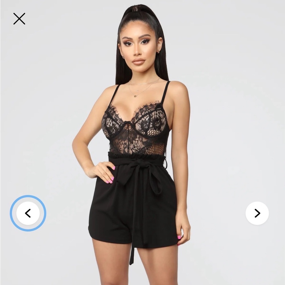 Fashion Nova Black Lace Romper - Size XS NWT!